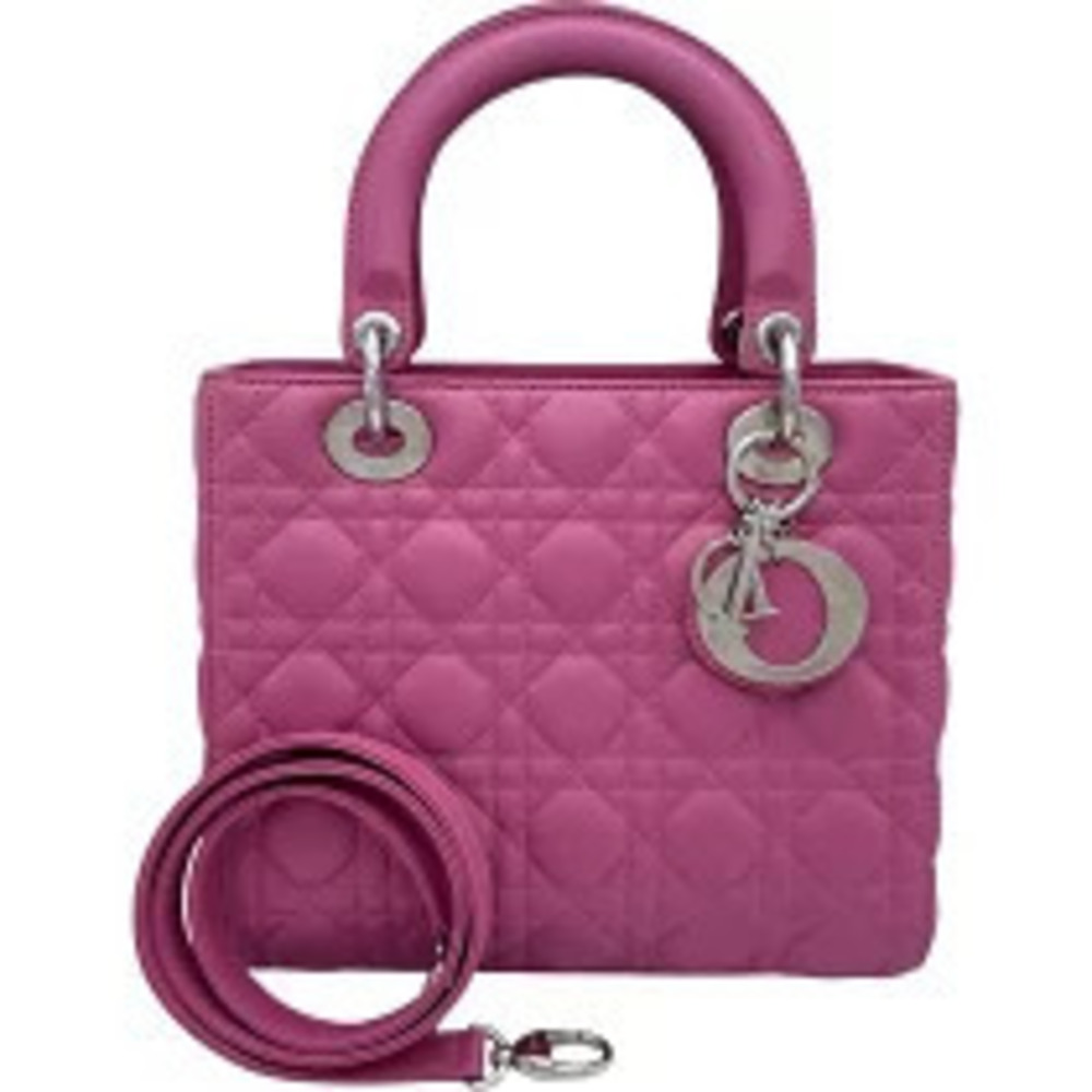 Christian Dior Lady Pink Lambskin Handbag